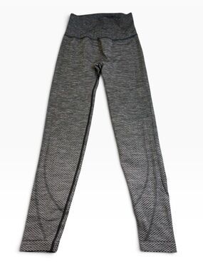 Lululemon Seamless Engineered Knit High Rise Leggings Gray Black Sz 2